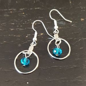 Blue hoop earrings